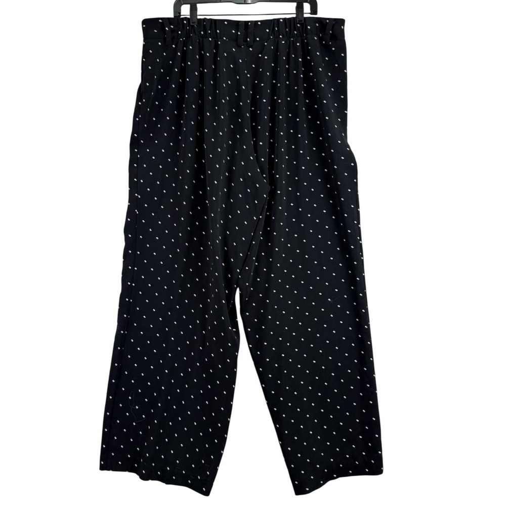 Torrid Polka Dot Wide Leg Crop Pants Women 16 Black Elastic Back Business Casual